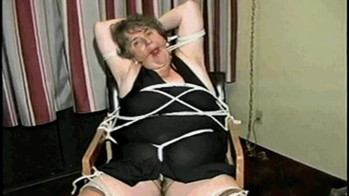 56 Yr OLD NEIGHBOR WOMEN GETS BALL-GAGGED, TIED TO A CHAIR PANTIE-LESS AND CROTCH ROPED