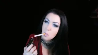 red dress smoking asmr