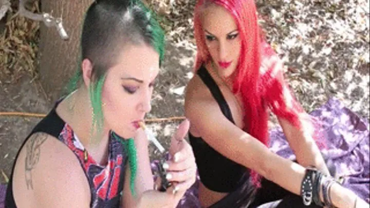 Cece LaRue and Jezebel smoking