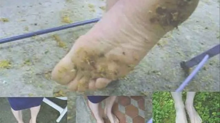 Cathy barefeet on dirty ground