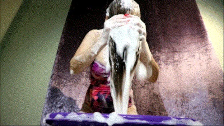 Washing and rinsing hair in a bowl