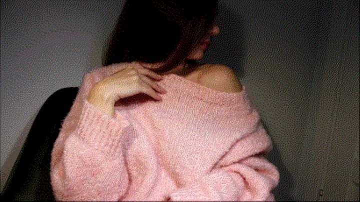 Pink sweater tease