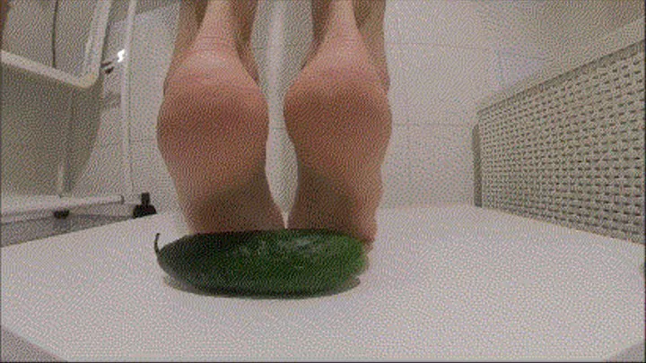 Bare feet sguash 3 cucumbers, part1