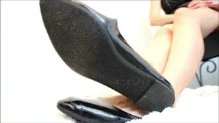 Ballet flats with rubber sole stoping hard on pillow