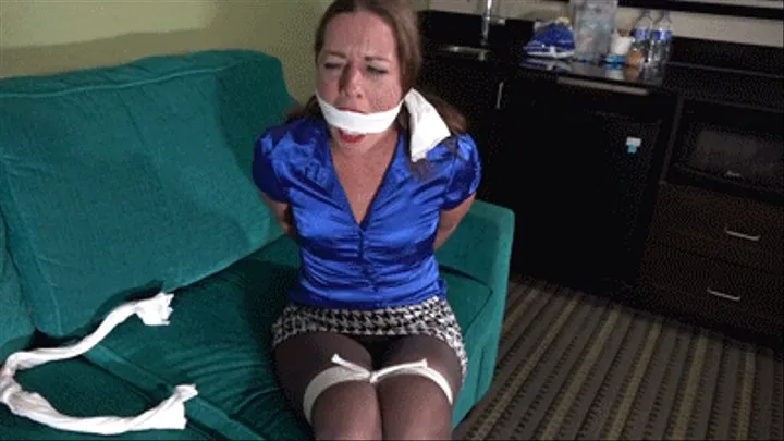 2212FAYTH-Tied up tight with her mouth packed and wrapped