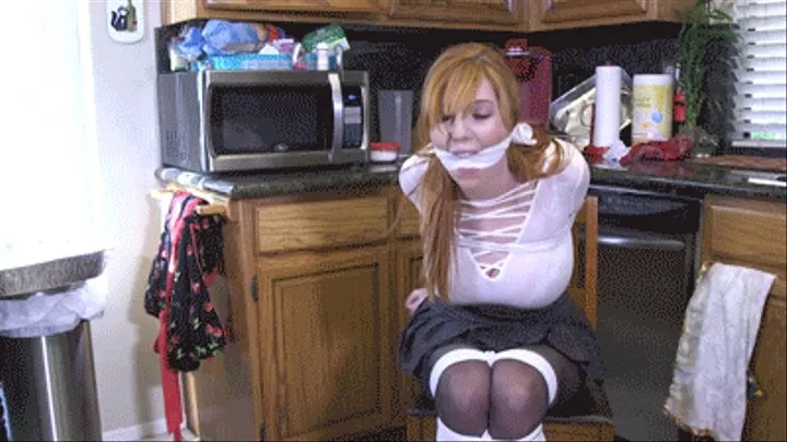 2310LAUREN-I have the snooping big busted girl from next door tied up and gagged on my kitchen floor!