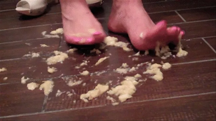 Smashing a Banana with My Bare Feet and Pink Toenails