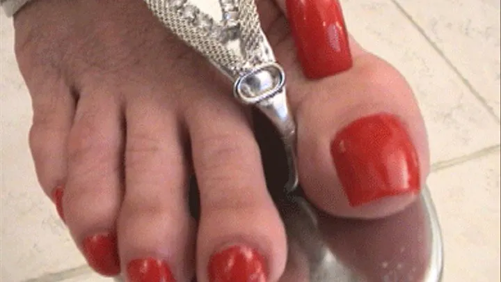 CUM on My Red Toenails