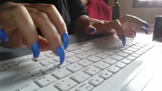 Long nails on keyboard