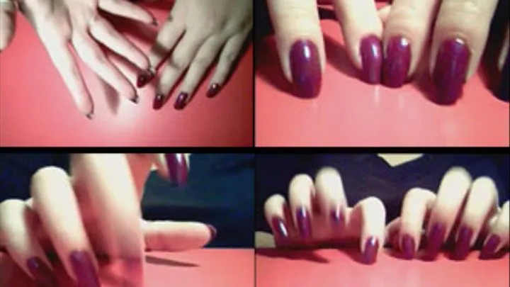 Red nails tapping 001