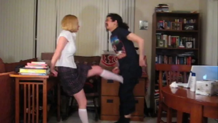 Schoolgirl ballbusting