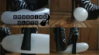 The Crushingsluts - balloon crush with zebra boots