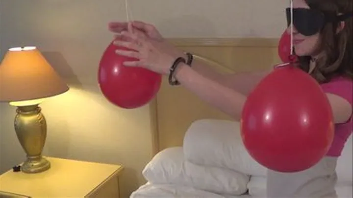 Allie - Blindfolded Handcuffed with Hanging Balloons