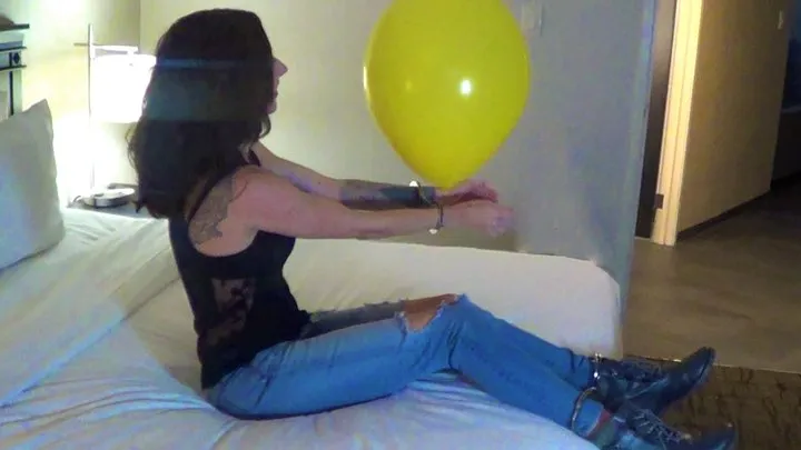 Cera - Handcuffed and Shackled with Big Yellow Balloon