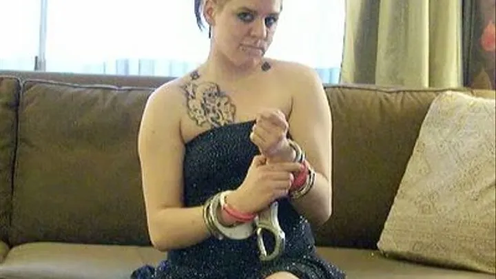 Ashlee - Self Handcuff & Shackle in Dress/Boots