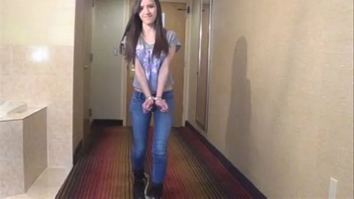 Jazzy - Walking in Handcuffs and Shackles in Jeans n Boots