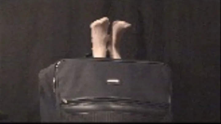 Tiffanis Pantyhose Feet In a Suitcase