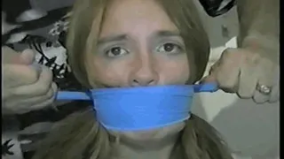 24 Yr OLD CRAFTER IS CLEAVE GAGGED, MOUTH STUFFED, HAND GAGGED, OTM GAGGED & TIED TO A CHAIR