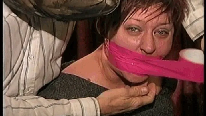 37 YR OLD TAVERN OWNER IS MOUTH STUFFED, CHAIR TIED WITH ROPE, HANDGAGGED, WRAP MICRO FILM TAPE GAGGED, GAG TALKING, BAREFOOR, FEET TICKLED, TOE-TIED, WRAP BONDAGE TAPE GAGGED, WRAP DUCT TAPE GAGGED AND STRUGGLING