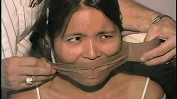 24 Yr OLD ASIAN VIETNAMESE SINGLE STEP-MOM IS WRAP TAPE GAGGED, BALL-TIED, TOE-TIED, BLINDFOLDED & TRIES TO MAKE CALL