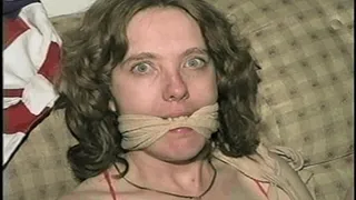 SEXY SANDRA IS ACE BANDAGE CLEAVE GAGGED, HAS HER PUSSY RUBBED & HER TITS PINCHED