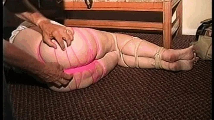 50 Yr OLD REAL ESTATE AGENT IS OTM GAGGED, ASS, FOOT & BODY TICKLED, ASS SPANKED, MOUTH STUFFED, CLEAVE GAGGED, BAREFOOT, TOE TIED, WEARING SEXY STRING PANTIES AND TIED WITH ROPE ON THE FLOOR