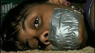 20 YEAR OLD COLLEGE STUDENT GETS MOUTH STUFFED, HANDGAGGED, DUCT TAPE GAGGED & TIGHTLY TIED UP ON THE FLOOR