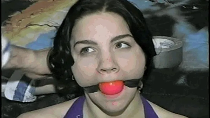 27 YR OLD GERMAN BAR MAID GETS BALL-GAGGED, DROOLS & GETS HER MOUTH STUFFED & ACE BANDAGE GAGGED