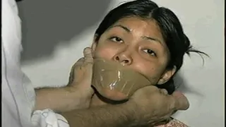 18 Yr OLD NATIVE AMERICAN INDIAN COLLEGE STUDENT GETS HANDGAGGED, MOUTH STUFFED AND WRAP TAPE GAGGED