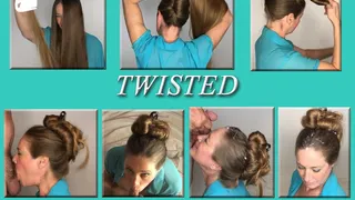 Twisted ~ French Twist Long Hair Styling ~ Blow Job Cum On Hair