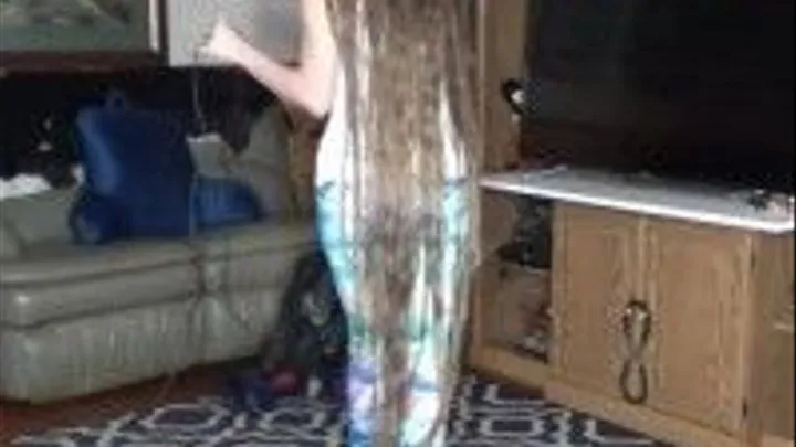 Wet Hair ~Vacuuming The Rug~ Drying Process