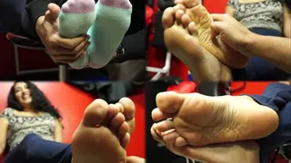 Brisa's sock and barefoot tickling!