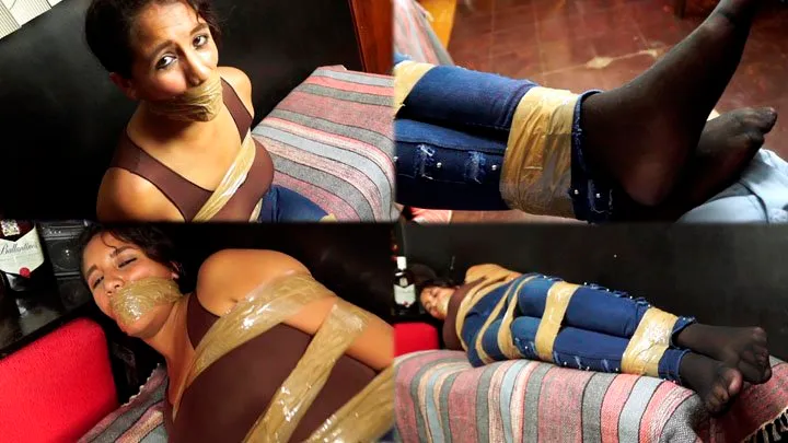 Tight and naughty in packing tape