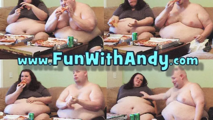 Fat Couple Andy & Tiffany Eating Pizza