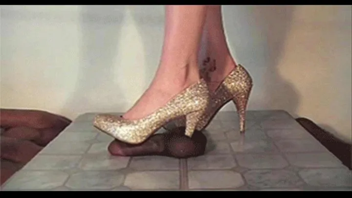 Hurt by Glittery Gold Pumps!!