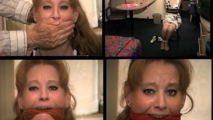 41 YEAR OLD FASHION MODEL GETS MOUTH STUFFED, CLEAVE GAGGED, HANDGAGGED & CHAIR TIED