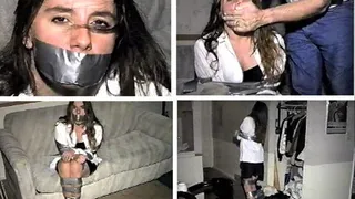 20 YEAR OLD HEALTH CARE WORKER SAMANTHA IS DUCT TAPE BOUND AND GAGGED AND HOPS ACROSS THE ROOM