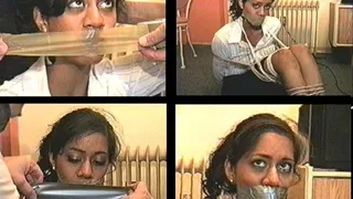 20 Yr OLD INDIAN GIRL NADIA IS TAKEN HOSTAGE Pt 3 BALL-TIED & WRAP TAPE GAGGED