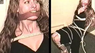 28 YR OLD ACTRESS IS MOUTH STUFFED, CLEAVE GAGGED, BAREFOOT AND TIED TO A CHAIR WITH ROPE