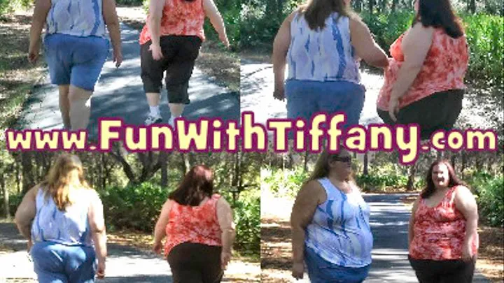 Fatties Mikayla and Tiffany Walking