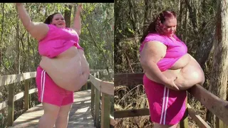 Fatty Exercises and Shows Off Her Huge Body at the Park