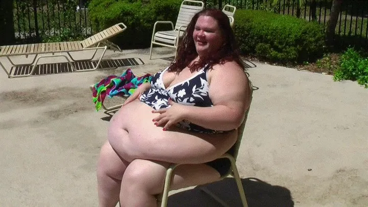 Fatty At The Pool - Stuck in a Chair, Walking Around and Rubbing My Belly