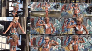 Veronica flexing in the fountain at the Alexanderplatz, part 1