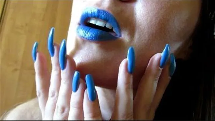 Toxic Blue Lips & Nails Enslaving You