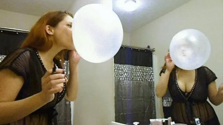 Blowing Bubbles While Getting Ready - - Large Bubbles, Putting on Makeup in a Teddy. Vivian Ireene Pierce