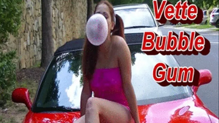 Vette Bubble Gum - MPEG x 720 - Vivian Ireene Pierce in a little short shorts, bare feet, pigtails and Blowing big bubbles