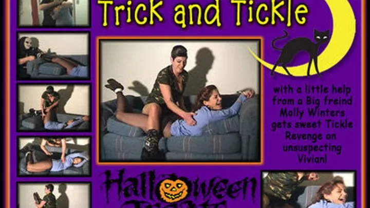 Trick and Tickle - - Vivian gets a Halloween Trick of revenge! Bondage, Boots, Pantyhose/Stockings, costumes, and Lots of Tickle Torcher!