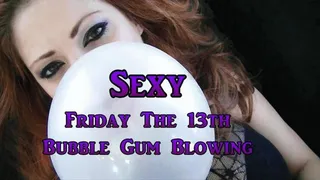 Sexy Friday The 13th Bubble Gum - MOV 780 HD - Vivian Ireene Pierce, Pantyhose Body Stocking, Large Bubbles, Mouth Fetish