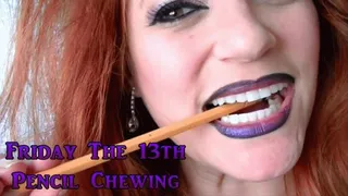 Pencil Chewing Friday the 13th Special - - Vivian Ireene Pierce, Goth Make-up, Black Lipstick, Pencil Crushing