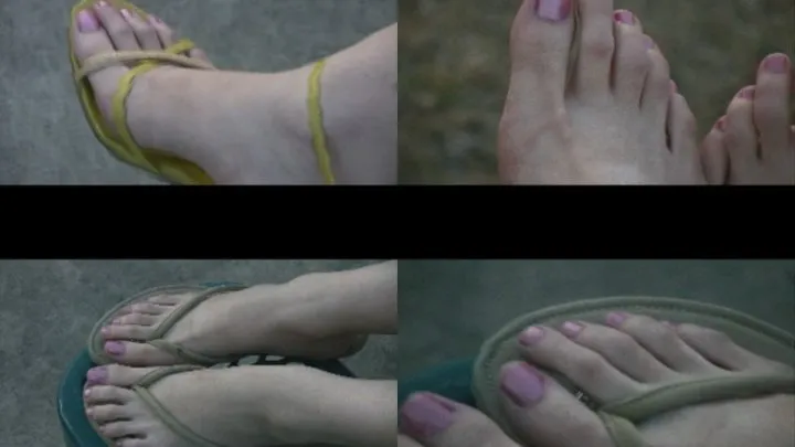 Vanessa's Yellow Sandals, Barefeet, and Flip Flops Part 2